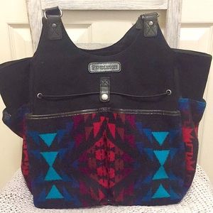 Pendleton Large Tote Bag Wool and Canvas